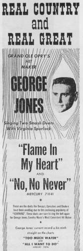 George Jones, Anzeige fr die Single "Flame In My Heart"