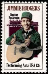 Jimmie Rodgers Briefmarke / Stamp aus den 70er Jahren