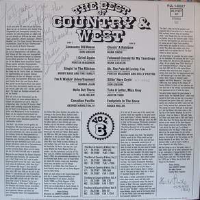 RCA Records:The Best Of Country & West Volume 6; Rckseite der deutschen Langspielplatte von 1975